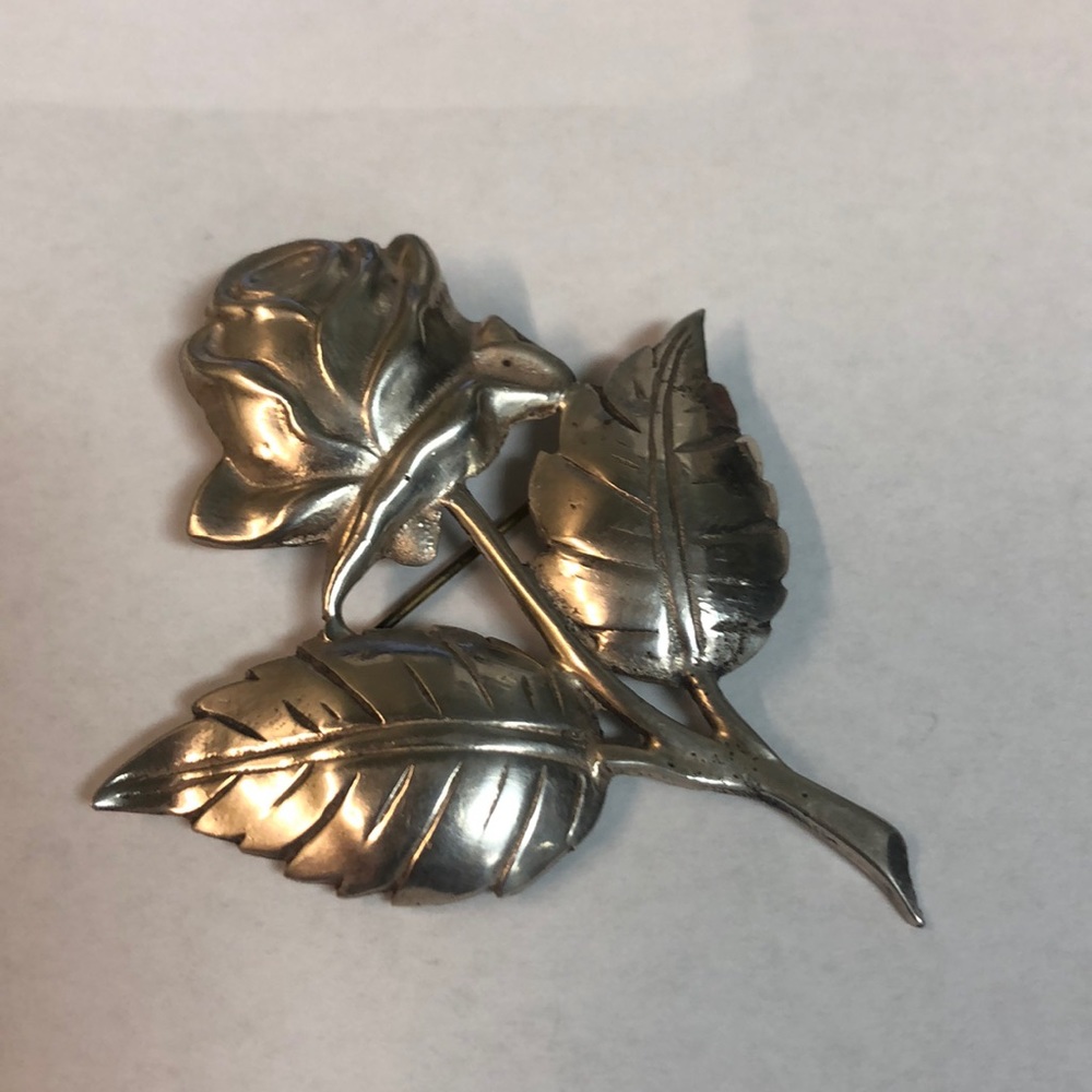 Sterling silver Rose brooch